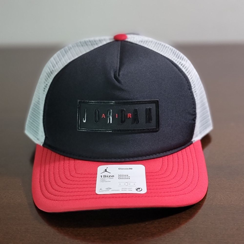 Air Jordan OG Retro 1 2 3 4 6 7 11 Bred Trucker Snapback Hat Cap Black Red White - Picture 2 of 11
